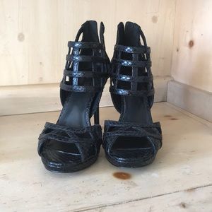 Michael Kors black open toe high heels